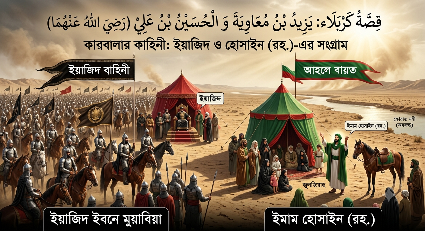 কারবালার পূর্বাপর: ইমাম হুসাইন (রা.) ও ইয়াজিদের যুগের ইতিহাস — একটি নিরপেক্ষ বিশ্লেষণ